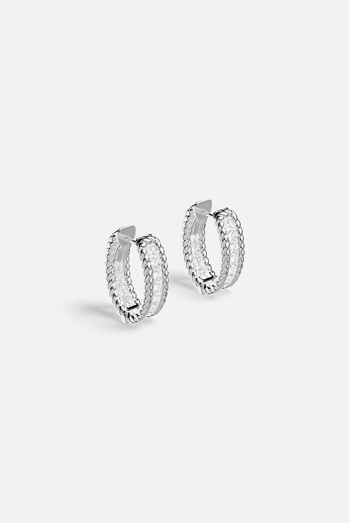 Torsade Pavé Hoop Earrings - Image 3