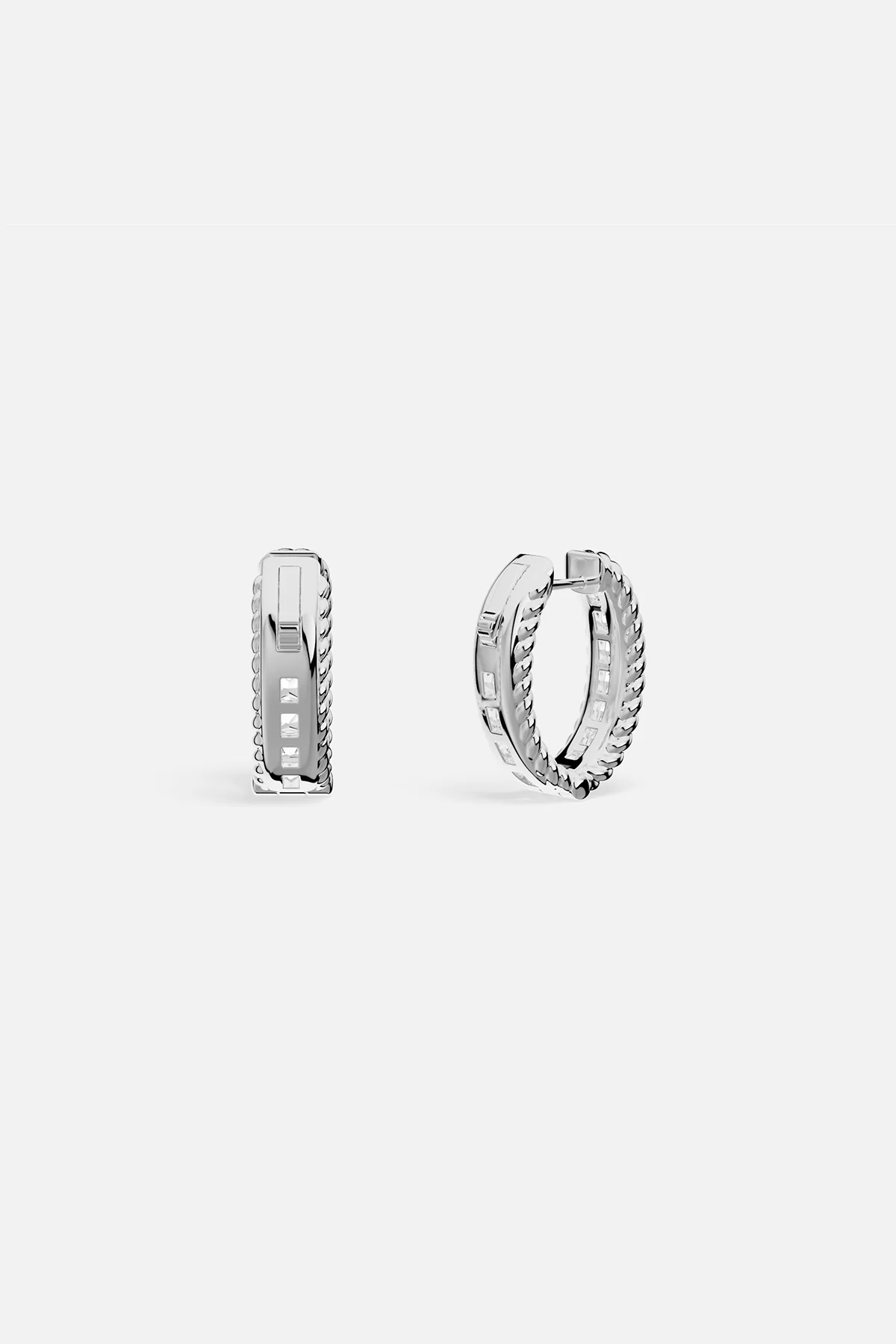 Torsade Pavé Hoop Earrings - Image 4
