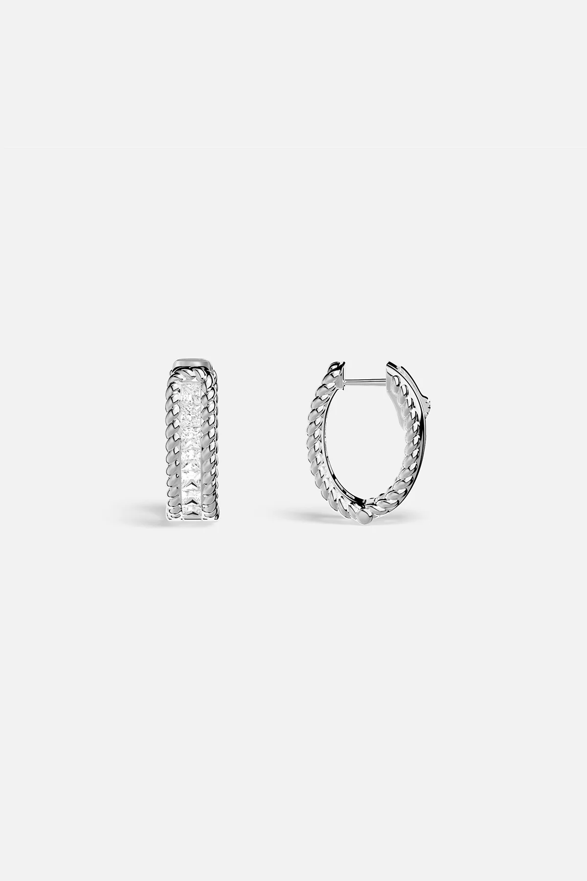 Torsade Pavé Hoop Earrings - Image 5